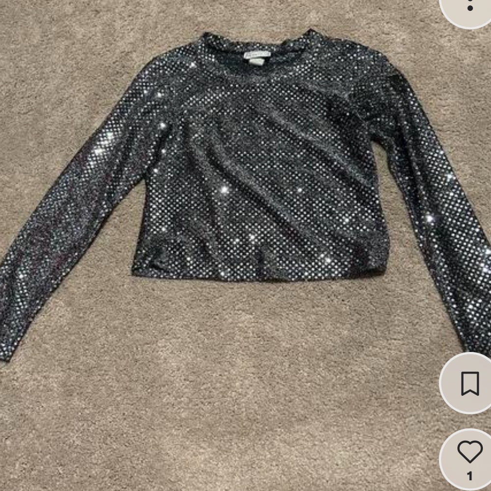 In Charge silver sequin top